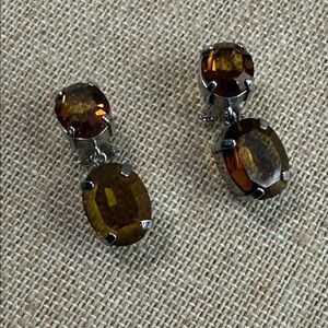 J. Crew Amber-Tone Oval Drop Earrings